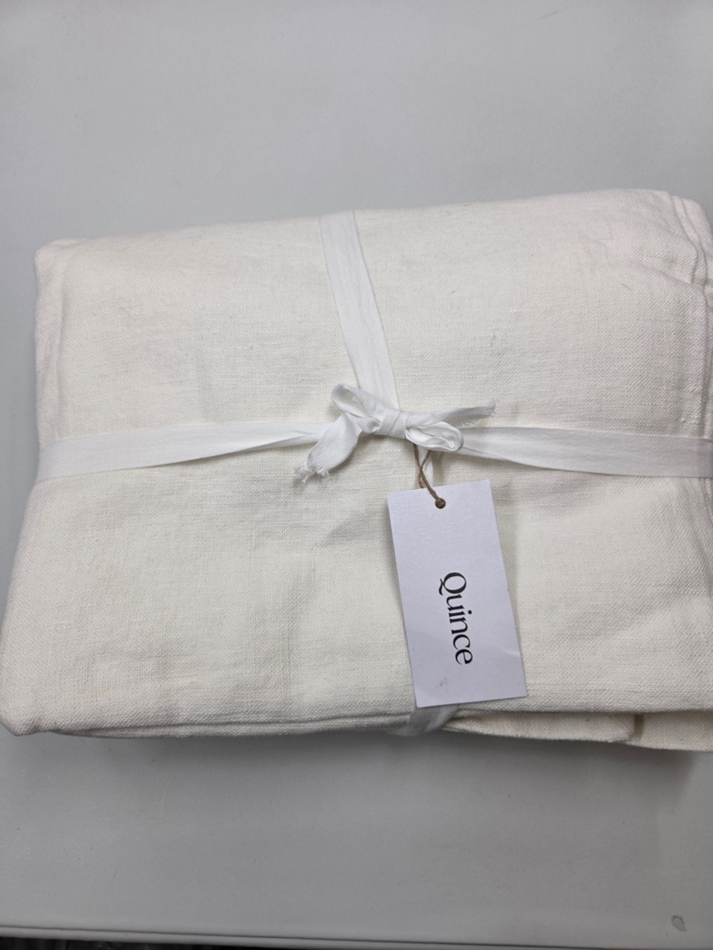 NWT QUINCE *flaw Vintage Wash European Linen Bed Cover King/Cal King Ivory 9168 - Picture 6 of 12